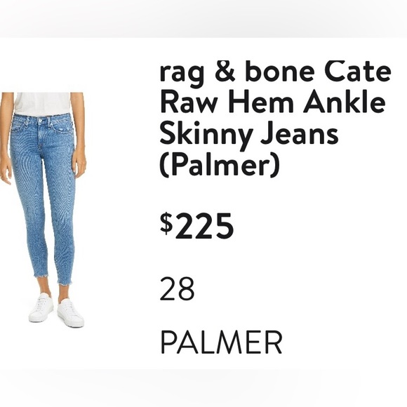 Rag & Bone Cate raw ankle skinny jeans - size 28 - Picture 4 of 4